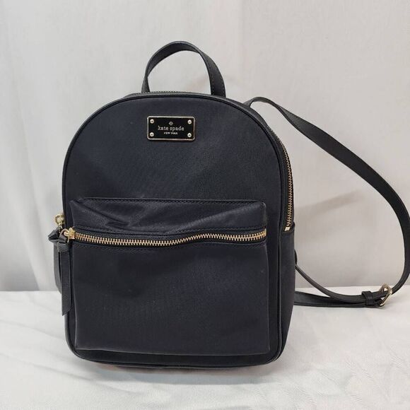 Kate Spade Small Bradley Backpack Black Nylon - Picture 1 of 10